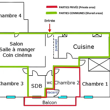 Spacieux 90m2 4 Chambres, Proche Mer, Climatisation, Confort Entier Ou A La Apartamento