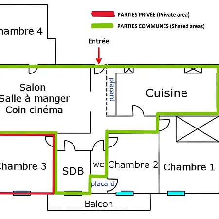 Spacieux 90m2 4 Chambres, Proche Mer, Climatisation, Confort Entier Ou A La Apartamento *
